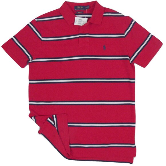 Polo Ralph Lauren Other - NEW! Polo Ralph Lauren Custom Fit Striped Polo Shirt! Sm Red White Navy Stripes